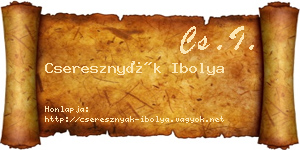 Cseresznyák Ibolya névjegykártya